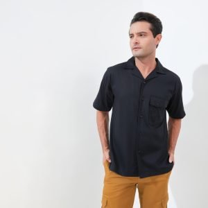 Jack Nicklaus Soren Kemeja Pria Lengan Pendek Relaxed Fit Navy