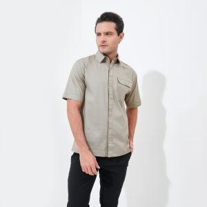 Jack Nicklaus Cash Kemeja Pria Lengan Pendek Regular Fit Khaki