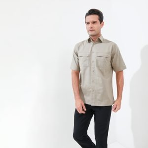 Jack Nicklaus Jax Kemeja Pria Lengan Pendek Relaxed Khaki