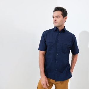 Jack Nicklaus Jax Kemeja Pria Lengan Pendek Relaxed Navy