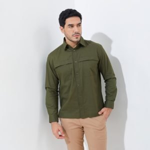 Jack Nicklaus Rex Kemeja Pria Lengan Panjang Regular Fit Olive