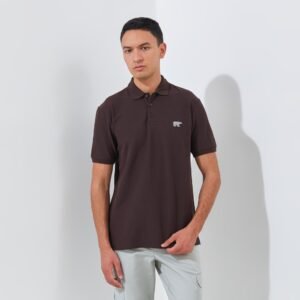 Jack Nicklaus Corbin Polo Shirt Pria Regular Fit Dark Brown