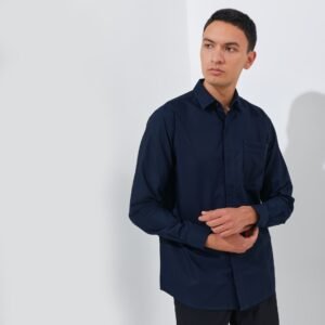 Jack Nicklaus Sable Kemeja Pria Lengan Panjang Slim Fit Navy