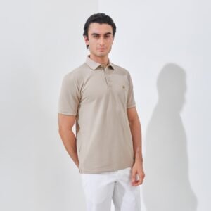 Jack Nicklaus Coda Polo Shirt Pria Regular Fit Beige