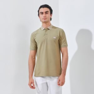 Jack Nicklaus Barack Polo Shirt Pria Regular Fit Sponge Khaki