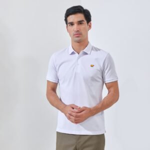 Jack Nicklaus Rain Polo Shirt Pria Slim Fit White