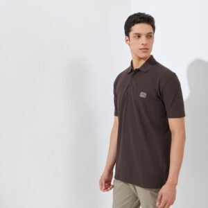 Jack Nicklaus Otto Polo Shirt Pria Regular Fit Dark Brown
